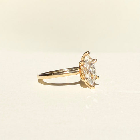 Six Claw Marquise Lab Grown Diamond Ring