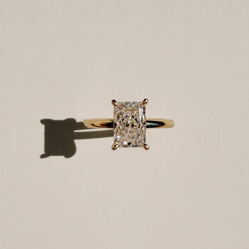 Four Claw Radiant Lab Grown Diamond Ring