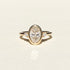 Bezel Set Oval Lab Grown Diamond Trilogy Ring