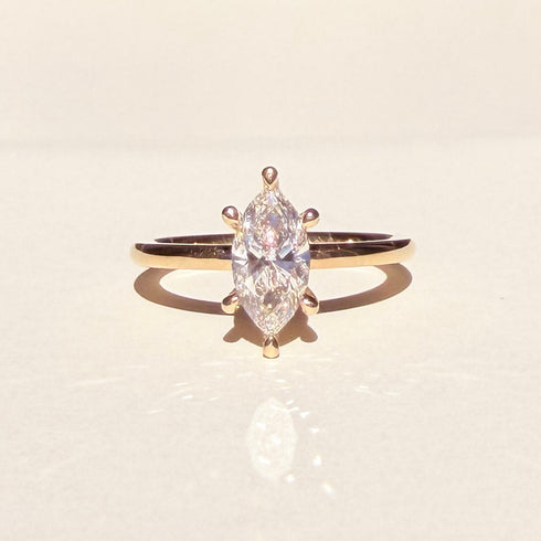 Six Claw Marquise Lab Grown Diamond Ring