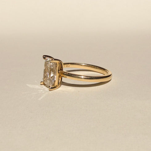 Four Claw Radiant Lab Grown Diamond Ring