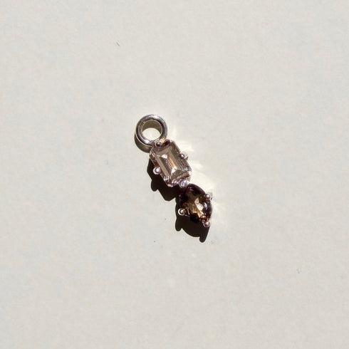 Suncatcher Sleeper Charm Three: with Morganite & Smokey Quartz in Silver