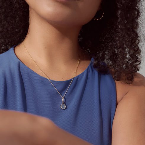 The Portal Pendant with Jade in Yellow Gold