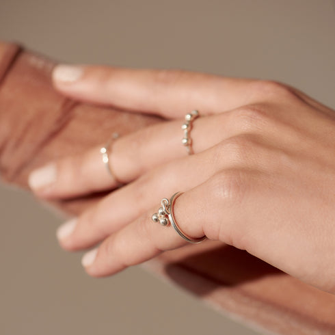 The Tres Charm Ring in Silver