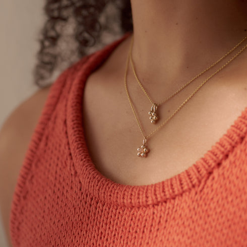 The Quinque Pendant Charm with Jade in Silver