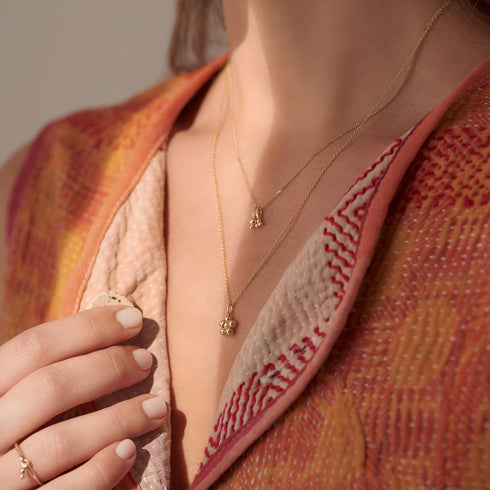 The Tres Pendant Charm in Yellow Gold