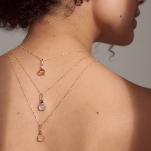The Portal Pendant with Moonstone in Yellow Gold