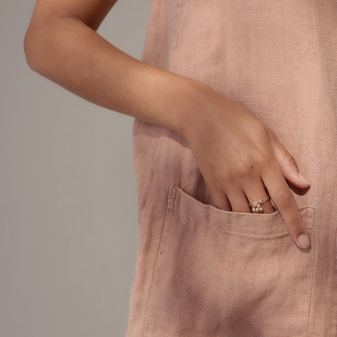 The Tres Charm Ring in Yellow Gold