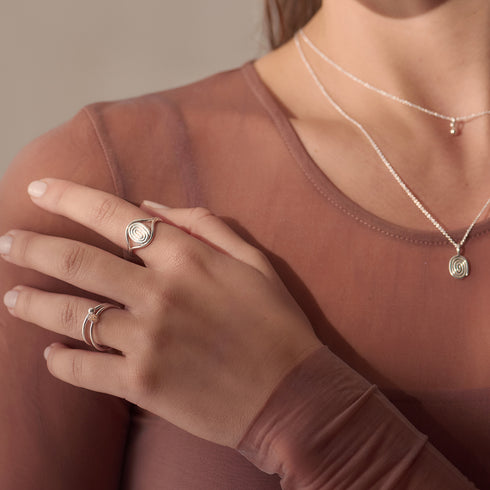 The Portal Ring with Jade in Silver