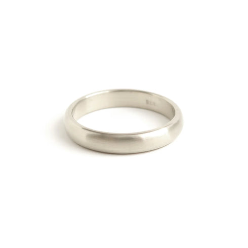 Men's Half Round Band in White Gold