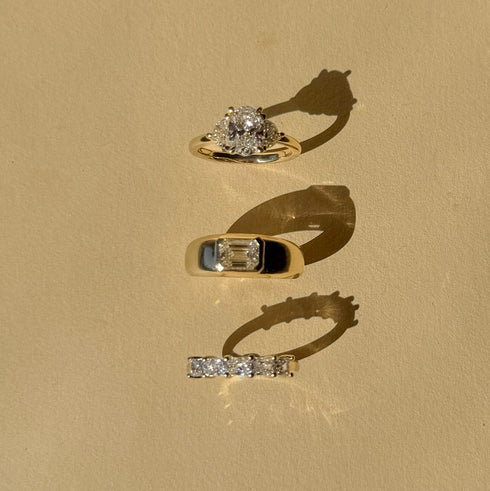 Radiant Cut Diamonds Half Eternity Band