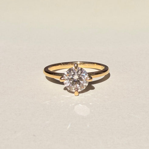 Twisted Four Claw Round Lab Grown Diamond Ring