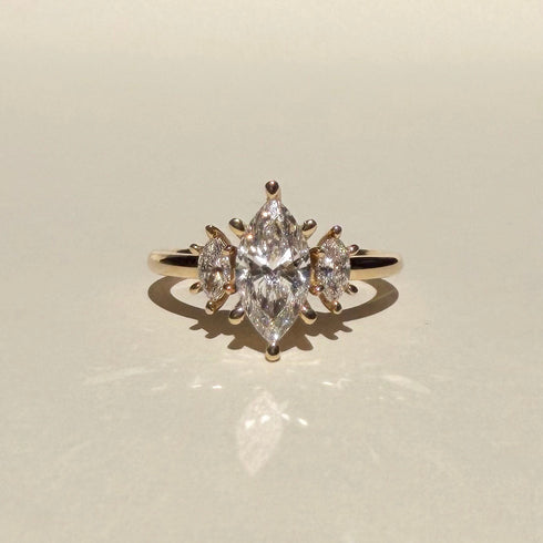 Marquise Lab Grown Diamonds Trilogy Ring