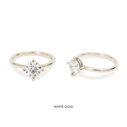 Twisted Four Claw Round Lab Grown Diamond Ring