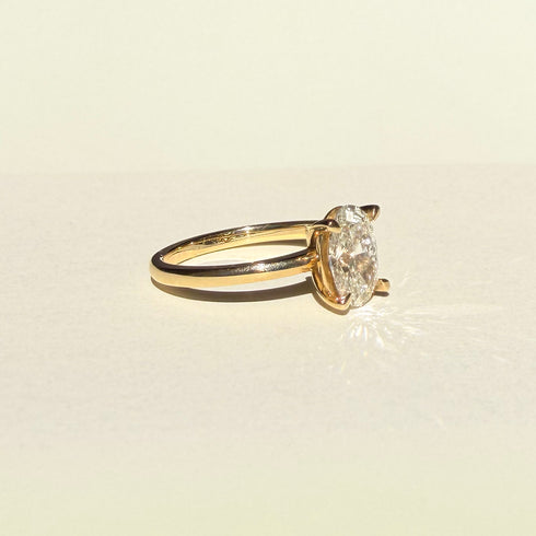 Four Claw Oval Lab Grown Diamond Ring