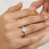 Bezel Set Oval and Tapered Baguette Lab Grown Diamonds Trilogy Ring