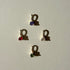 Three Claw Mini Garnet Pendant Charm in Silver