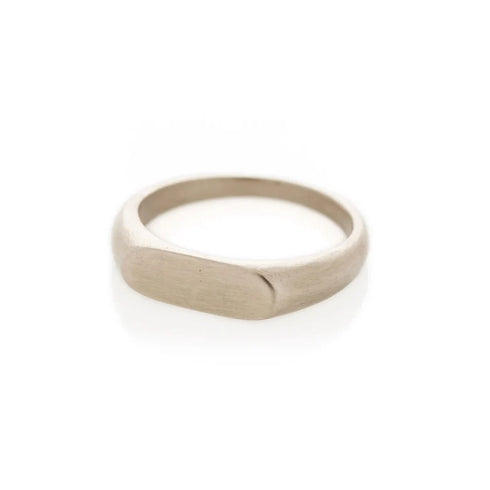 Vista Signet Ring in White Gold