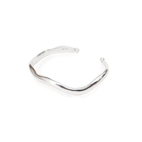 Crescent Bangle in Silver