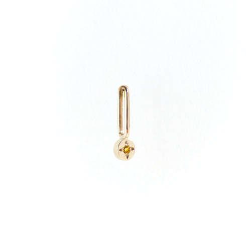 Citrine Dot Pendant Charm in Yellow Gold