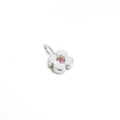 The Clover Charm in Silver ~ with Amethyst