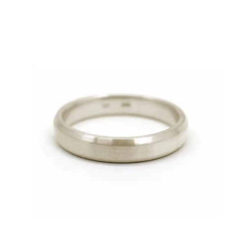 Bevelled Edge Band in White Gold