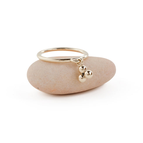 The Tres Charm Ring in Yellow Gold