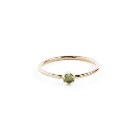 The Portal Ring with Jade in Yellow Gold