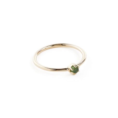 The Portal Ring with Jade in Yellow Gold