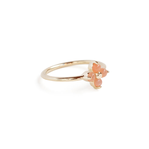 The Nexus Ring with Moonstone in Yellow Gold