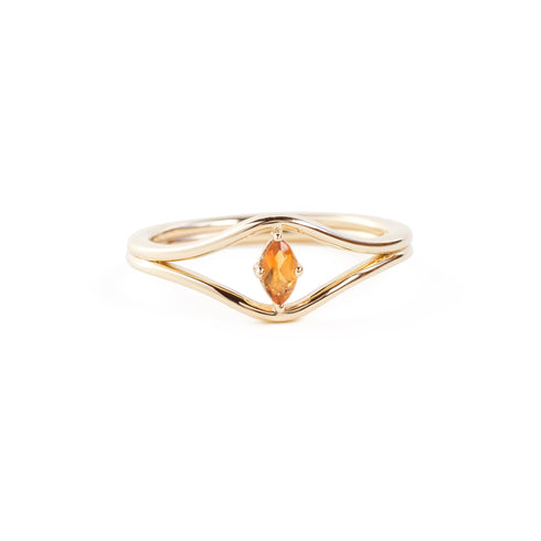 The Visionary Ring with Citrine in Yellow Gold
