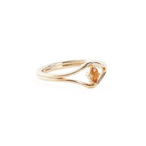 The Visionary Ring with Citrine in Yellow Gold