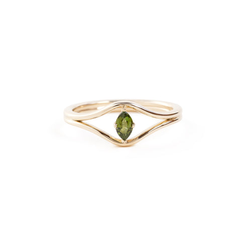 The Visionary Ring with Tourmaline in Yellow Gold