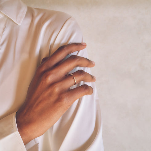 Diamond Gap Ring in White Gold