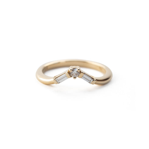The Temple Ring with Diamonds in Yellow Gold