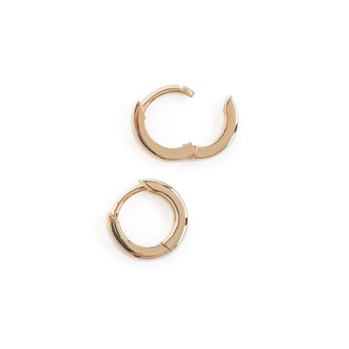 Round - Square Profile - Hinged Sleepers in Yellow Gold