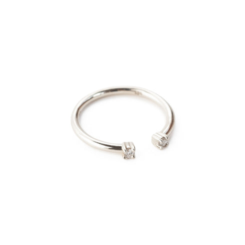 Diamond Gap Ring in White Gold