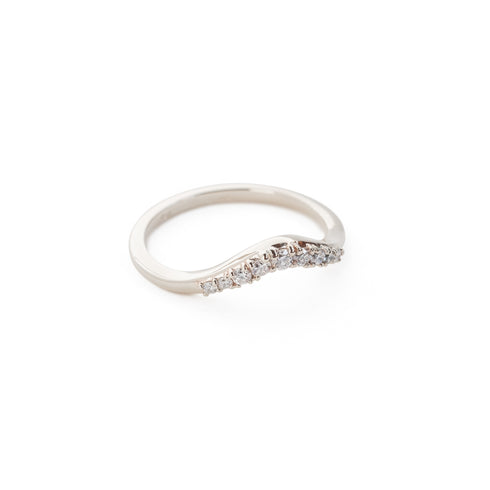 The Holly Arch Band with Diamonds in White Gold