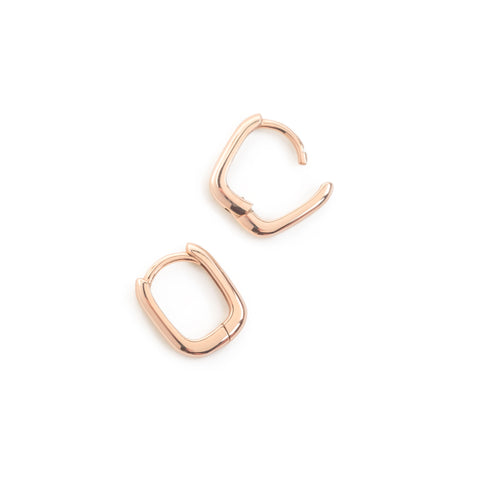 Rectangle - Round Profile - Hinged Sleepers in Rose Gold