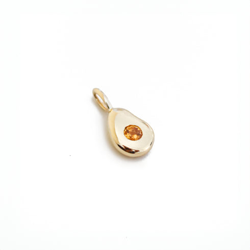The Egg Charm in Yellow Gold ~ with Citrine