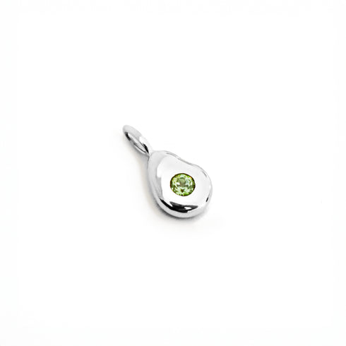 The Egg Charm in Silver ~ with Peridot