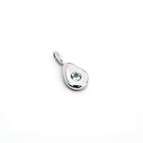 The Egg Charm in Silver ~ with Topaz