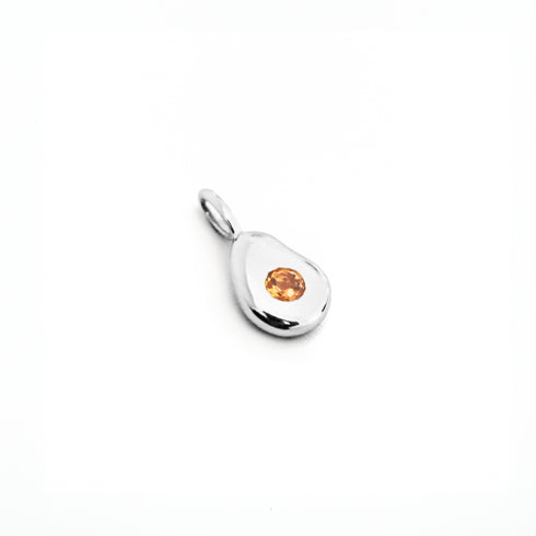 The Egg Charm in Silver ~ with Citrine