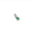 Three Claw Mini Emerald Pendant Charm in Silver