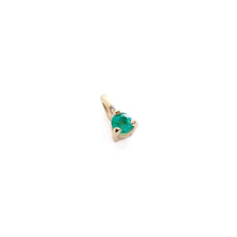 Three Claw Mini Birthstone Pendant Charm in Yellow Gold