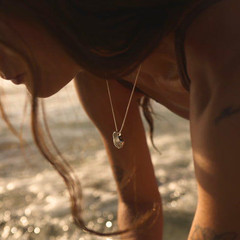 Pebble Pendant in Silver