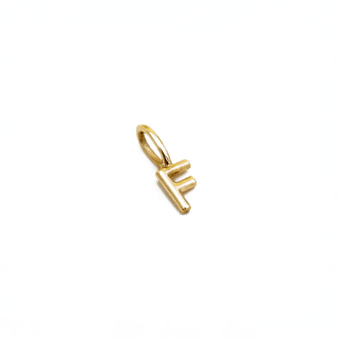F ~ Alphabet Charm in Yellow Gold