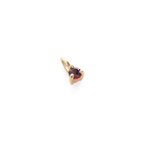 Three Claw Mini Birthstone Pendant Charm in Yellow Gold
