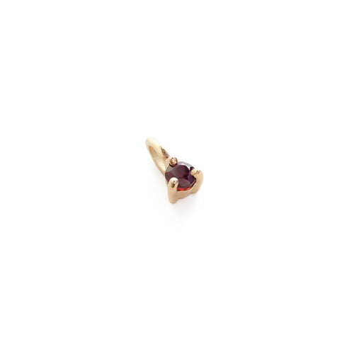 Three Claw Mini Birthstone Pendant Charm in Yellow Gold