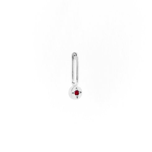 Birthstone Dot Pendant Charm in Silver